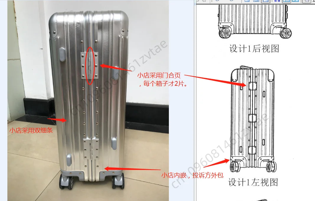 Aluminum-Magnesium Alloy Suitcase, High-Quality Rolling Luggage Available in 20”, 24”, 26”, and 29” sizes. Durable trolley luggage perfect for travel, carry-on, and cabin use.