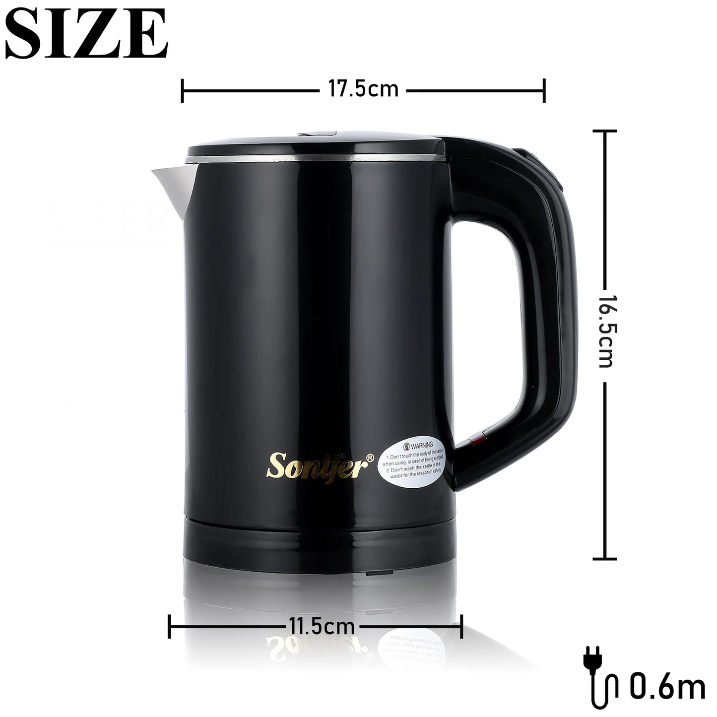 Travel Electric Kettle Tea Coffee 0.6L Mini Stainless Steel Cordless Portable  Kettle 800W For Hotel Family Trip Pot Sonifer