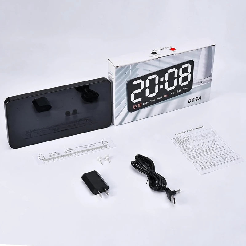 Digital Wall Clock, 9Inch LED Digital Clock Large Display With 12/24H, Big Digits,Small Silent Wall Clock Durable (Red)