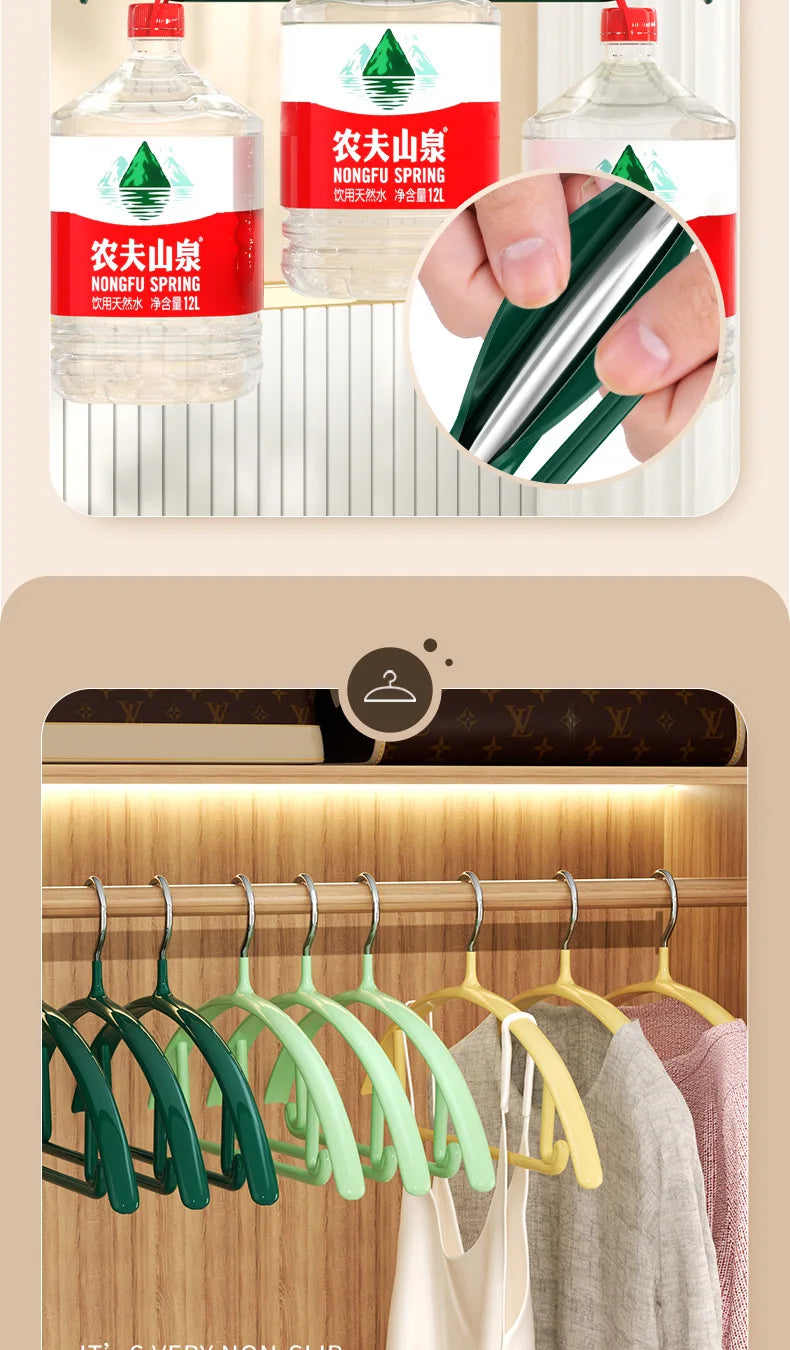 5pcs Nano seamless anti slip clothes hanger stand hanger non marking storage, thick clothing support, anti slip stainless steel