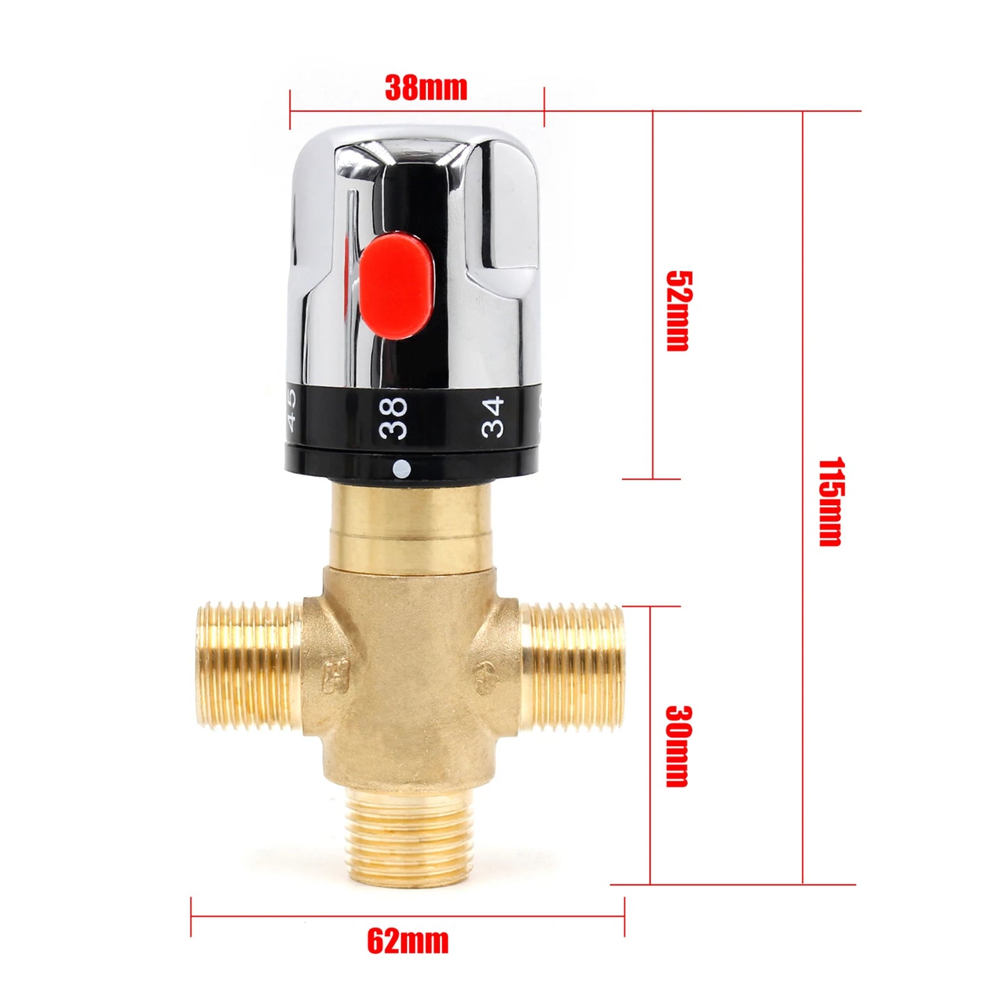 Brass Thermostatic Valve Temperature Control G1/2 Plumbing Fixtures Bathroom Faucet Thermostatic Mixer for Kitchen Showers Home