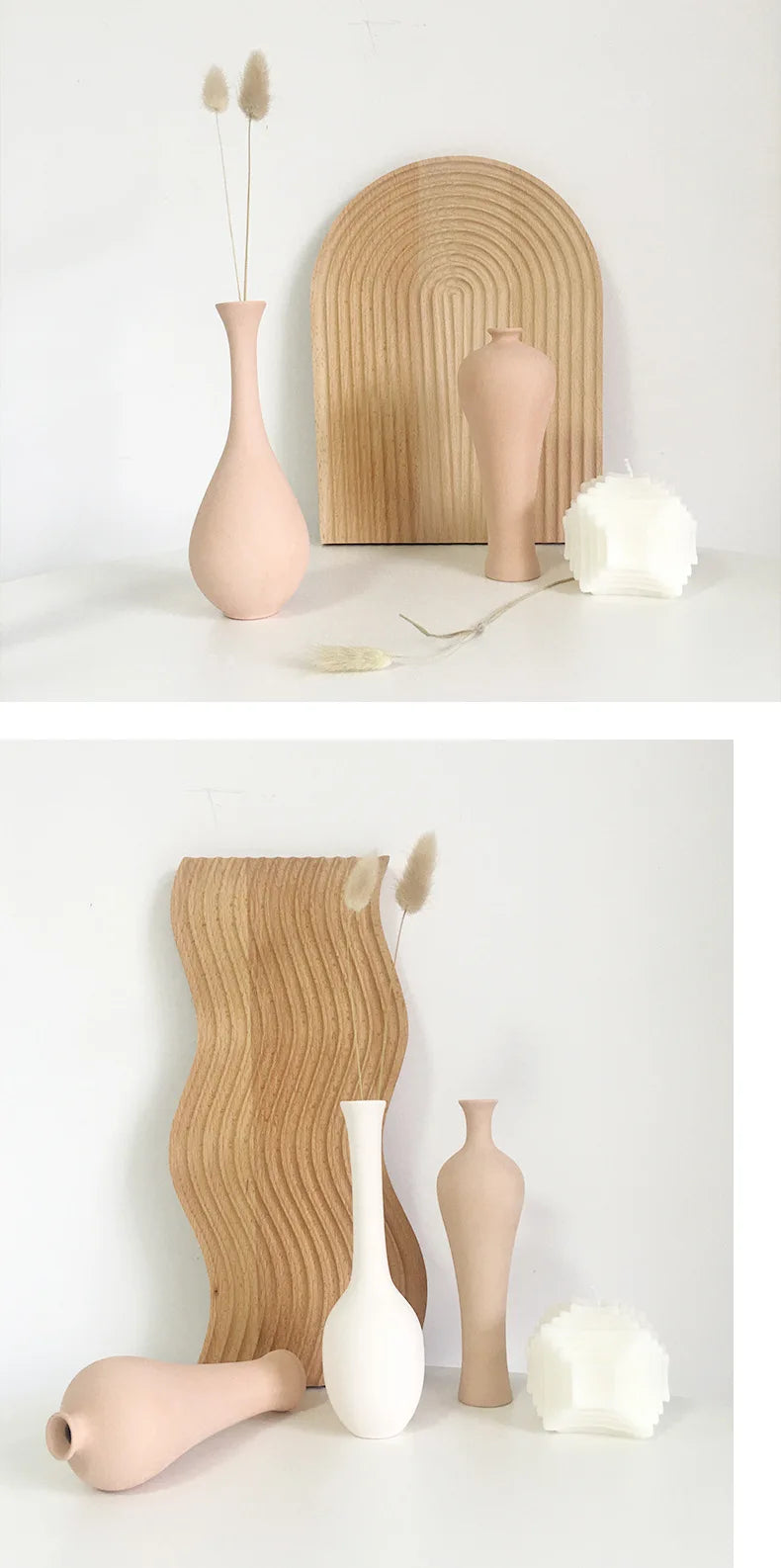 Nordic Modern Vegetarian Ceramic Vase Home Living Room Decoration Ornaments Dried Flower Arrangement Retro Pastoral Vase Crafts