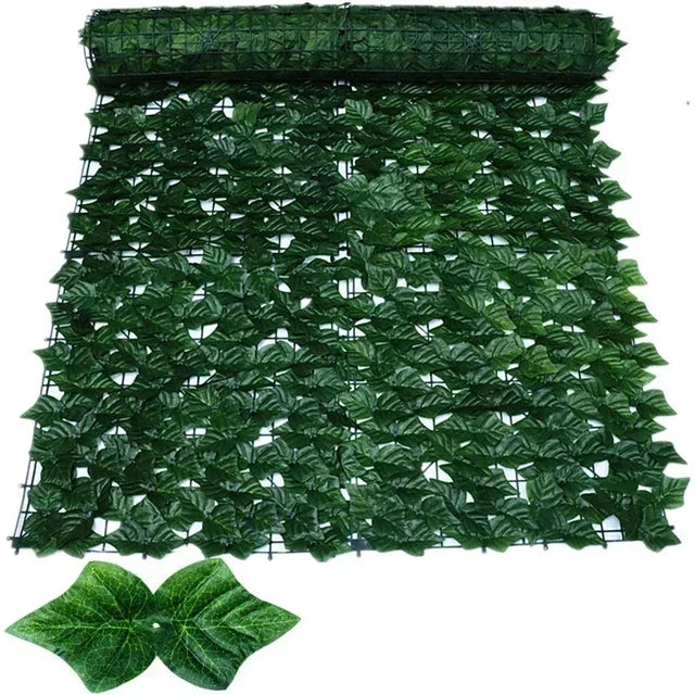 Artificial Leaf Privacy Fence Screen  Fake Hedge Panels Balcony Screen Ivy Leaves Fence Screen for Wall Garden Patio Decor