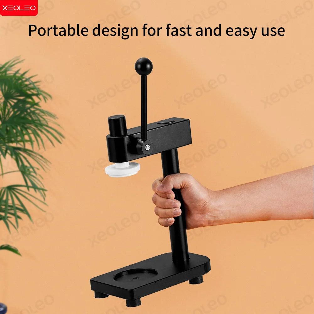 XEOLEO Commercial Manual Press Can Sealer Machine Milk Tea Drink 55mm PET Can Capping Machine Kitchen Tools Height-adjustable