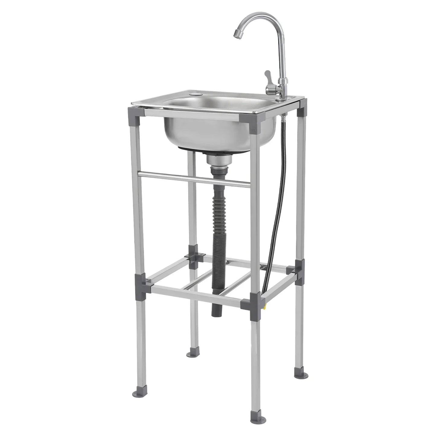 Silver Kitchen Sink,Freestanding Stainless Steel Sink,Easy To Clean,High Stability Simple Installation Sink
