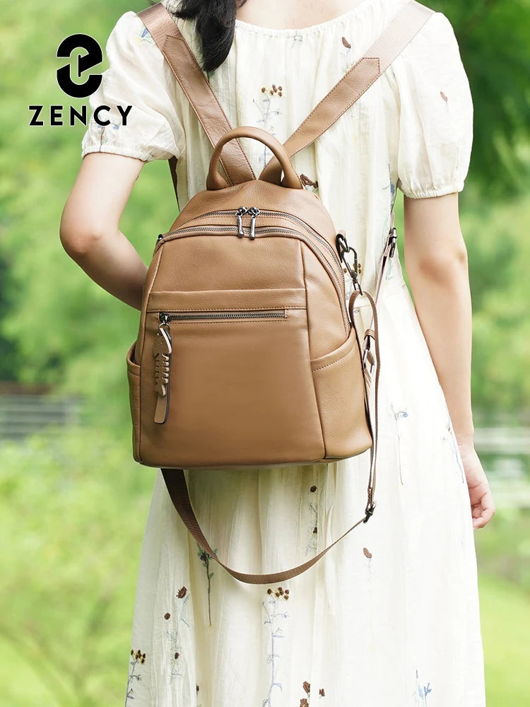 Soft Leather Women’s Backpack Large Capacity Crafted from premium cowhide leather with wide shoulder straps and multiple pockets. Stylish, durable, and perfect for everyday use.