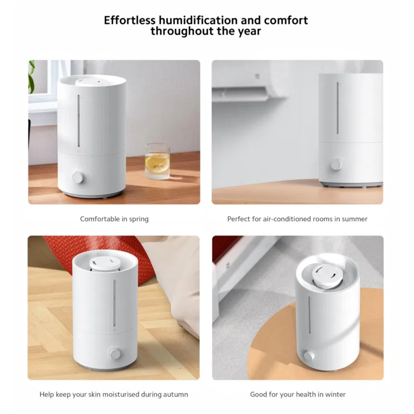 XIAOMI Humidifier 2 Lite Humidifier with Humidification 300 ml/h, Water Tank with 99.9% Antibacterial Efficiency, 4 L Capacity