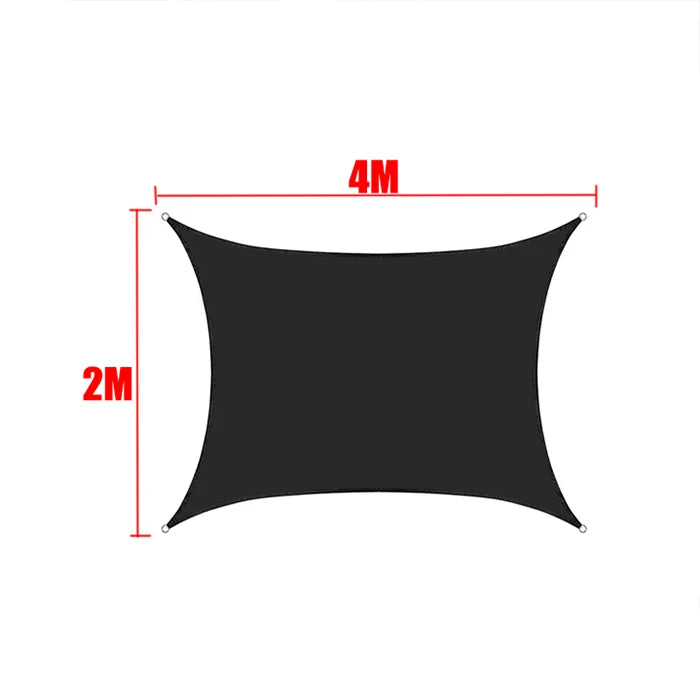 Black All size Waterproof Sun Shade Sail Square Rectangle Garden Terrace Canopy Pool Shade Triangle Camp Hiking Yard Awning