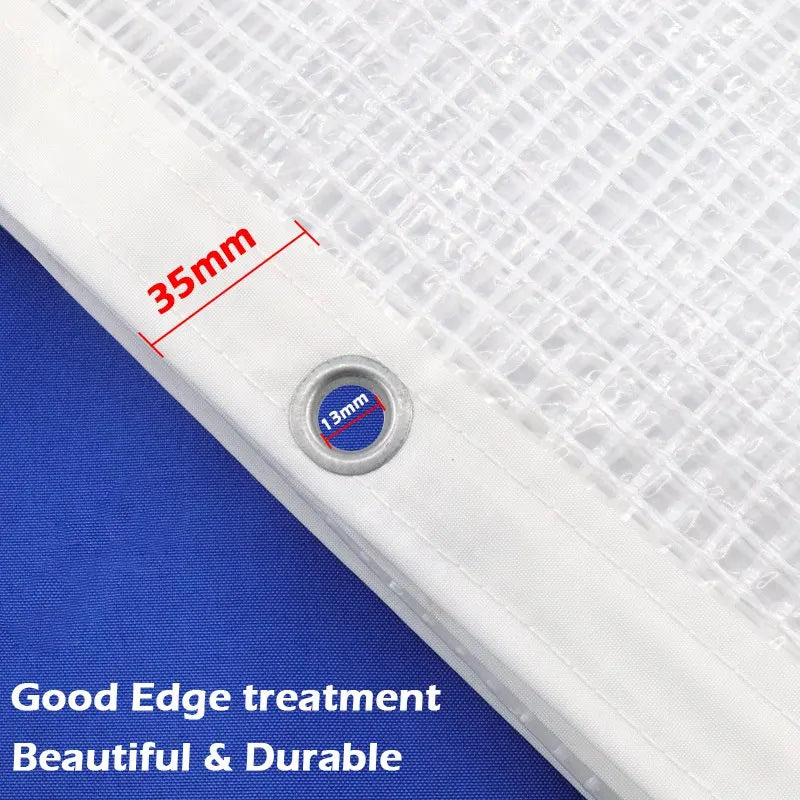 0.33MM Transparent PE Tarpaulin Garden Plant Shed Keep Warm Grid Rainproof Cloth Balcony Windows Rain Cover Waterproof Awning