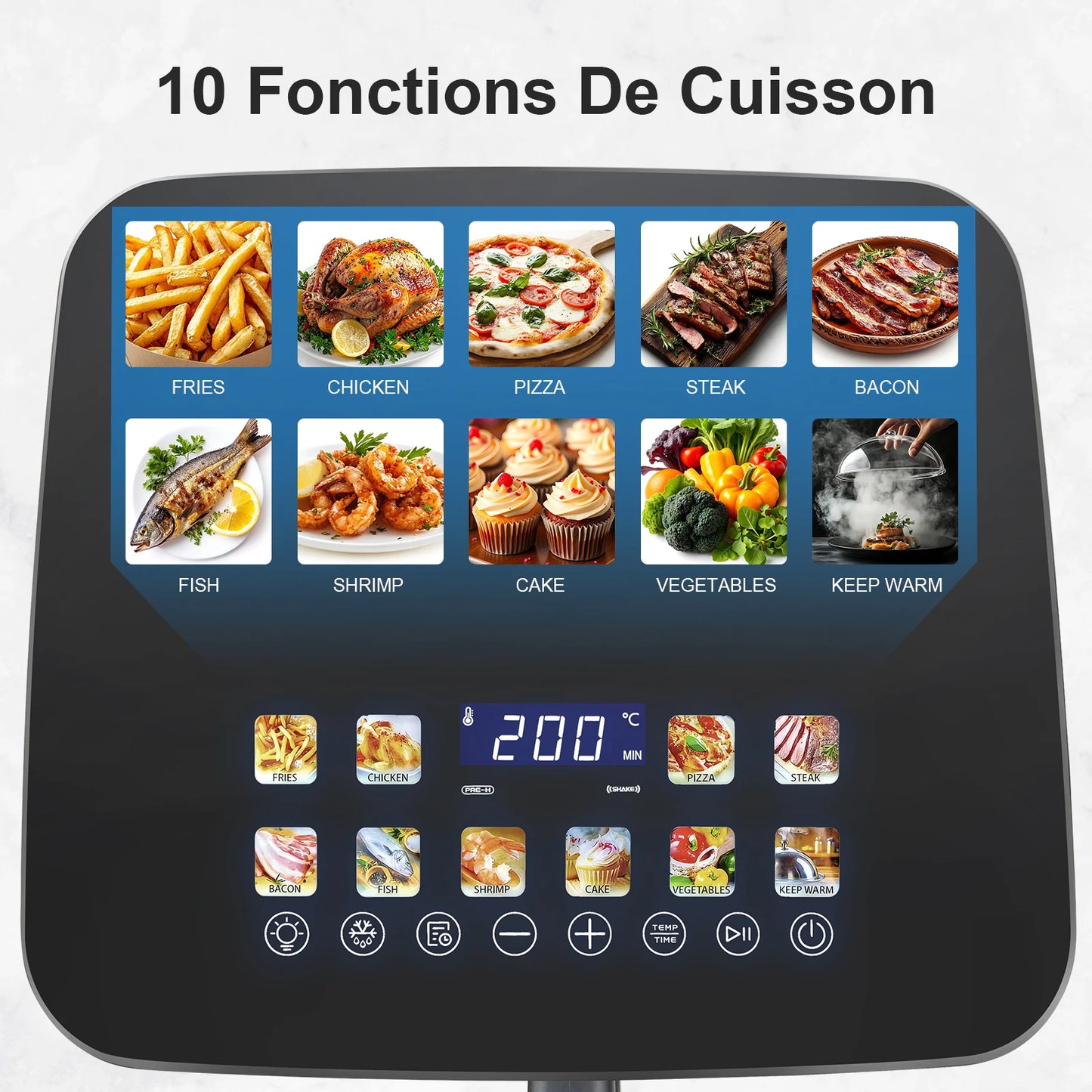 Air Fryer-KOTICIDSIN-KotiCidsin - 11L-2000W-touch screen with visible window