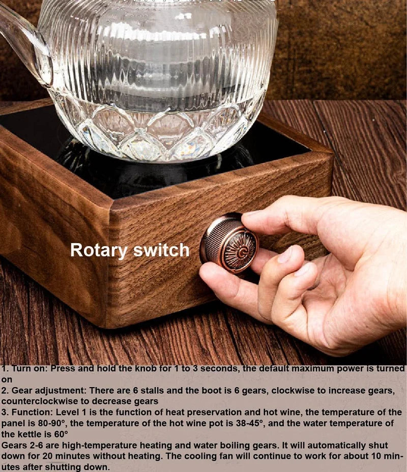 1000W Electric Ceramic Stove Portable Tea Maker Automatic Keep Warm Electric Tea Stove 6 Gear Heating Stove Boiling Water Heater