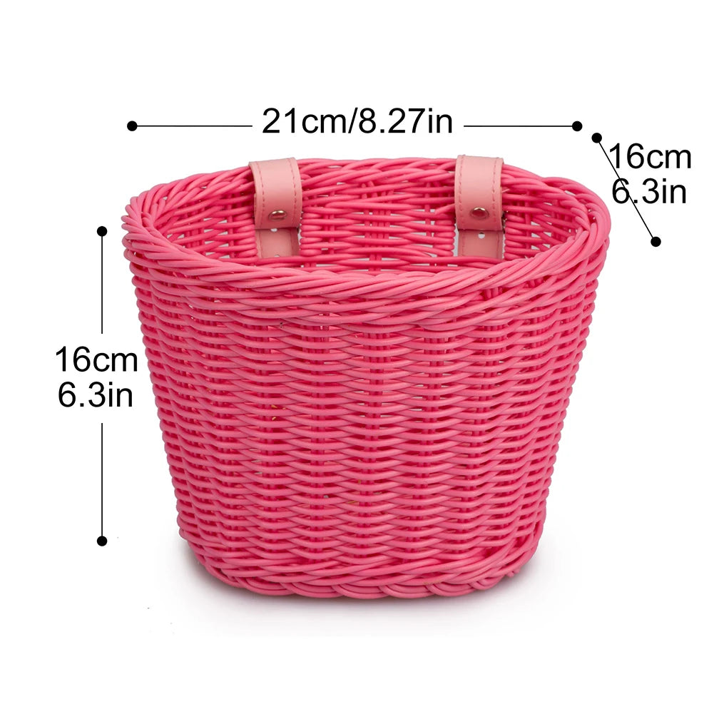 Kids Bike Basket Cycling Handlebar Pouch Bicycle Wicker Baskets Child Scooter Front Storage Basket Children Bike Carrier Bags