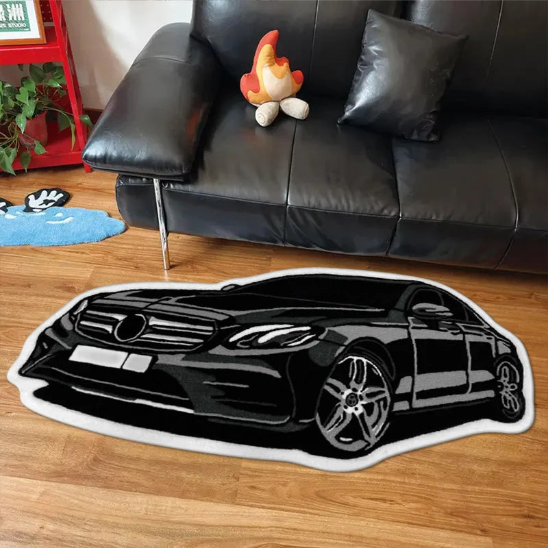 Bedroom Carpet Boys Room Decoration Rug Car Shape Floor Mat Car Lover Gifts for Boy Home Decor Bedside Mats Soft Fluff Shaggy