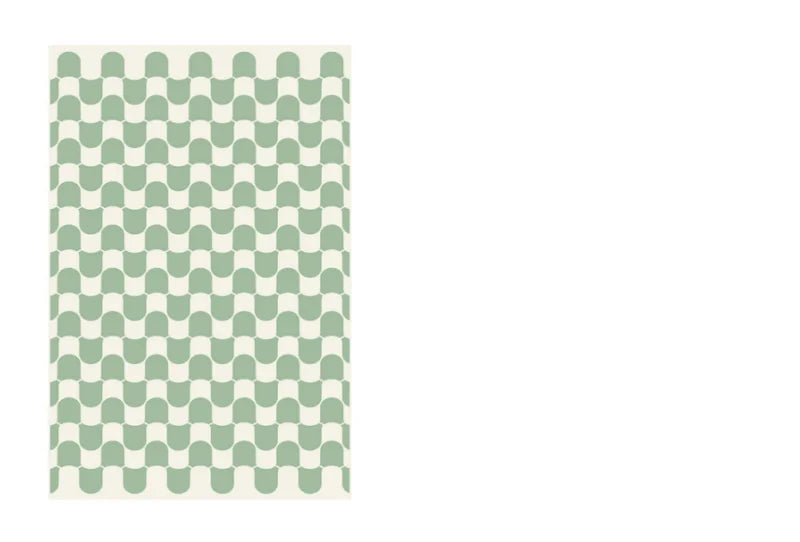 French Retro Rugs for Bedroom Checkerboard Living Room Decoration Carpet Ins Wind Plaid Bedside Floor Mat Large Area Plush Rug
