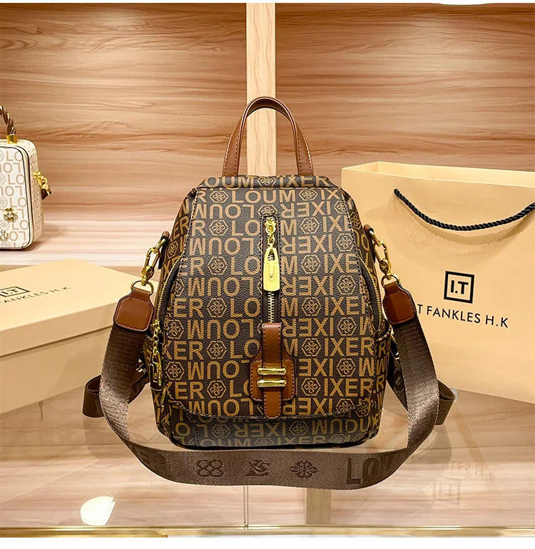 Women’s Fashion Leather Backpack Travel Ready Stylish and durable design, perfect for everyday use, school, or travel.