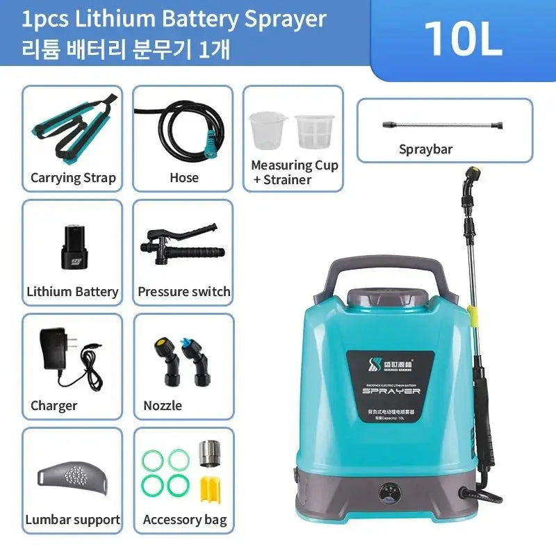 20L/10L/8L Electric Sprayer Back Irrigation Rechargeable Agricultural Gardening Tool High Pressure Atomizing Battery Sprayer