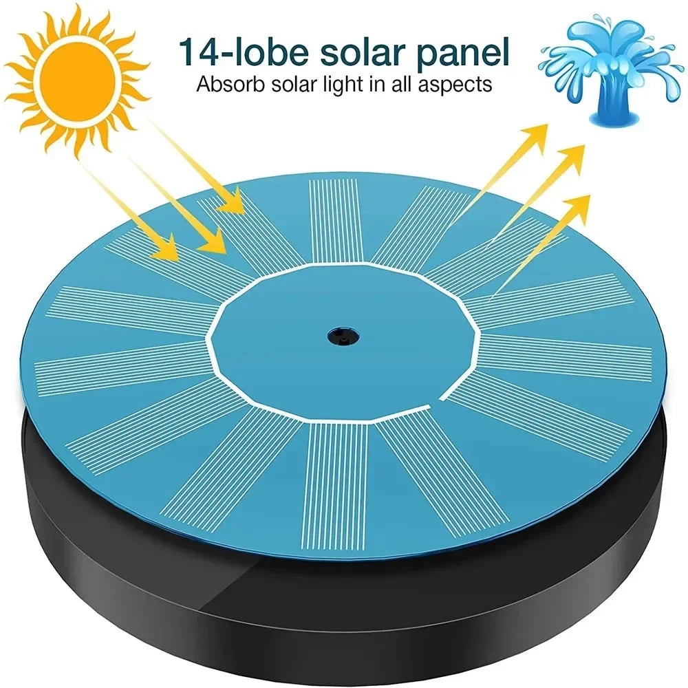13cm, 16cm, 18cm Floating Solar Fountain Pumps - Perfect for Bird Baths, Garden Outdoor Water Pool and Pond Decoration