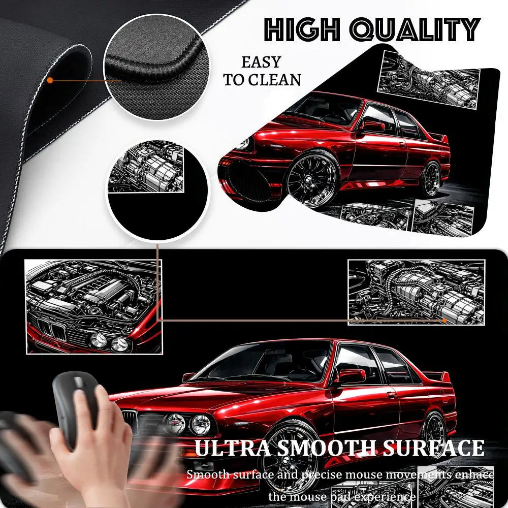 Red classic performance car Mouse Pad Desk Mat Non-Slip Gaming mats pc accessories keyboard mousepad Office carpet Extended pad