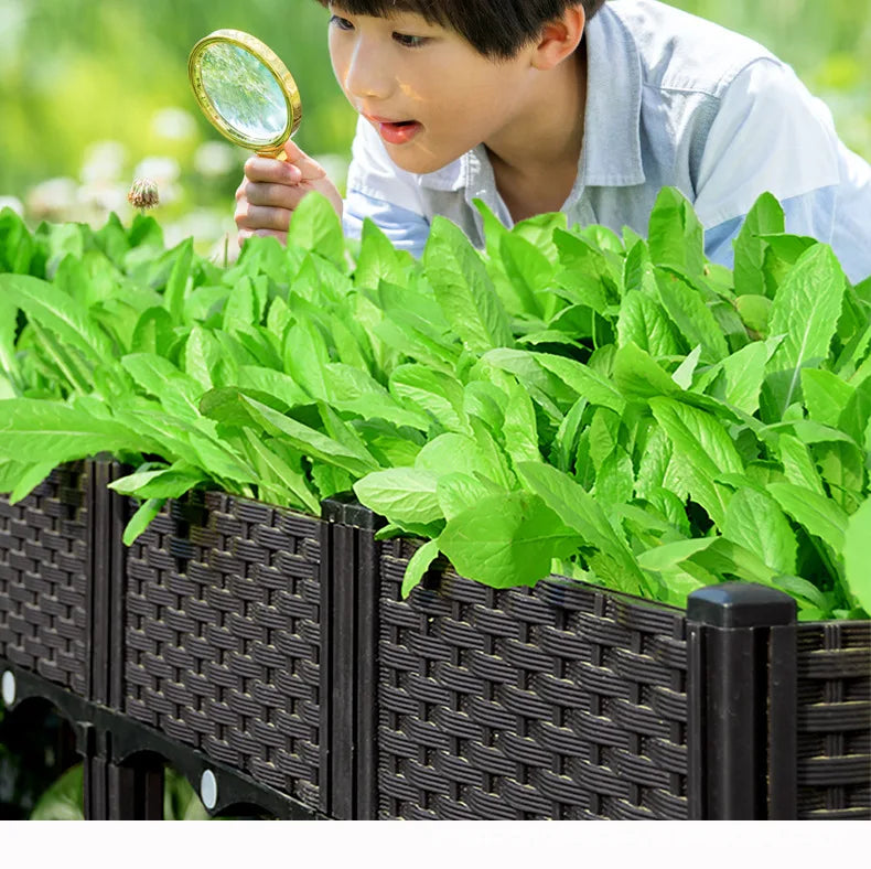 Vegetable Growing Box: Outdoor/Courtyard/Rooftop/Balcony Large Thickened Plastic Planter Trough