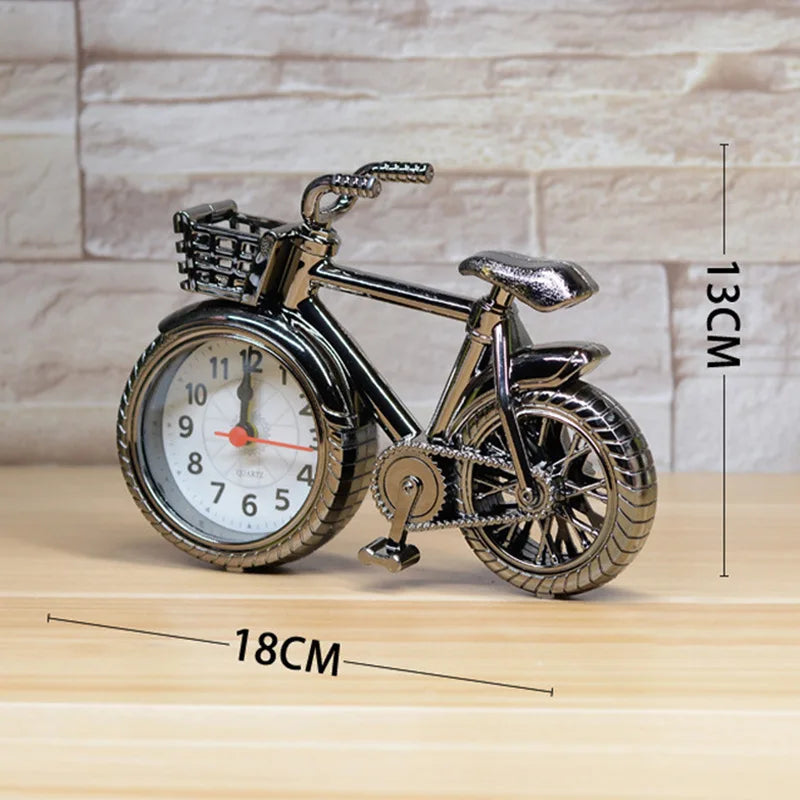 Creative Retro Bicycle Alarm Clock Office Bedside Table Living Room Home Clock Gifts Crafts