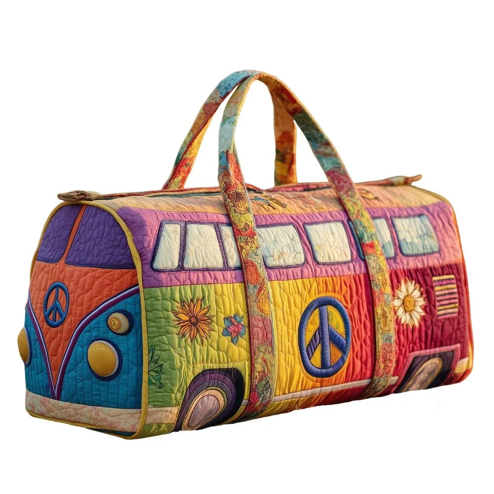 Quilted Cotton Quilted Travel Bag 3D Design Hippie Vibe Duffle Bag Frog Pattern Boho Style Printed Yoga Bag Yoga Practice