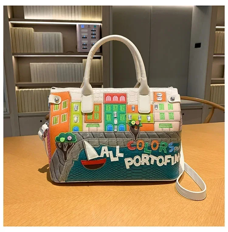 High-Quality Women’s Shoulder Bag Fashion.Features creative 3D embroidery design with a youthful, stylish look. Versatile crossbody bag perfect for everyday wear.