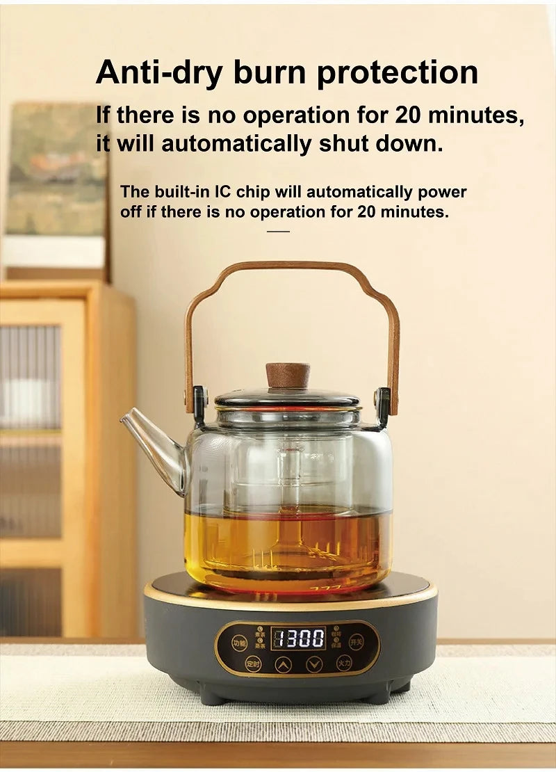 220V Electric Ceramic Stove Tea Stove Electric Hot Plate Heater Stove 7 Gear Heating Furnace Smart Tea Maker Water Boiler 1300W