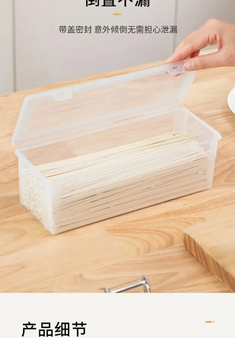 Noodle Storage Box Rectangular Plastic Refrigerator Food Preservation Box Kitchen with Lid Multi-grain Noodles Sealed Box