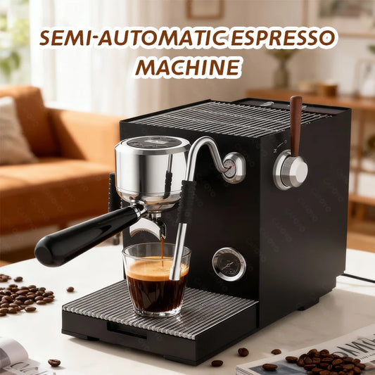 CAFOVO E120 Semi-automatic Espresso Machine ULKA Pump 9Bar OPV System Dual Boiler with OLED Display for Cafe Coffee Maker 220V