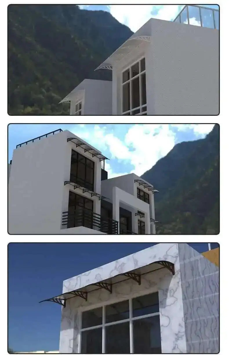 Fashionable Aluminum-plastic Panel Awnings for Outdoor Rainproof UV-proof Silent Awning Modern Simple Awnings for Door Head