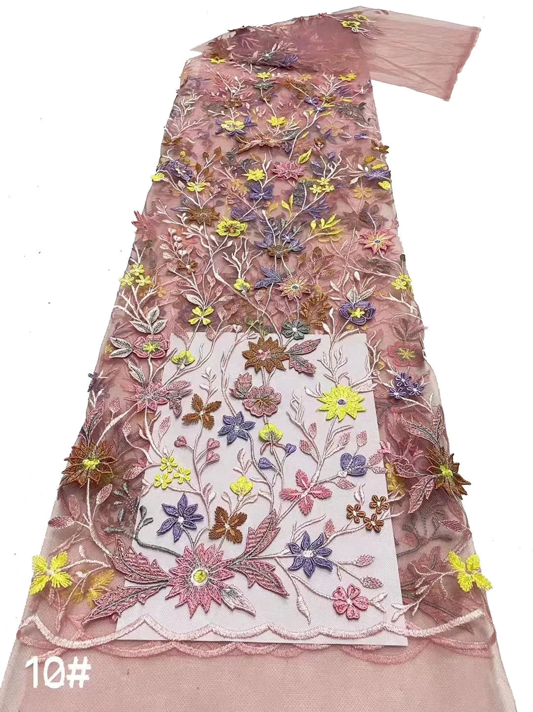 Quite Beautiful Africa Multi Color Fabric 3D Flower High Quality 2024 Embroidery Net Lace Rich Senegalese Wedding Party Dress