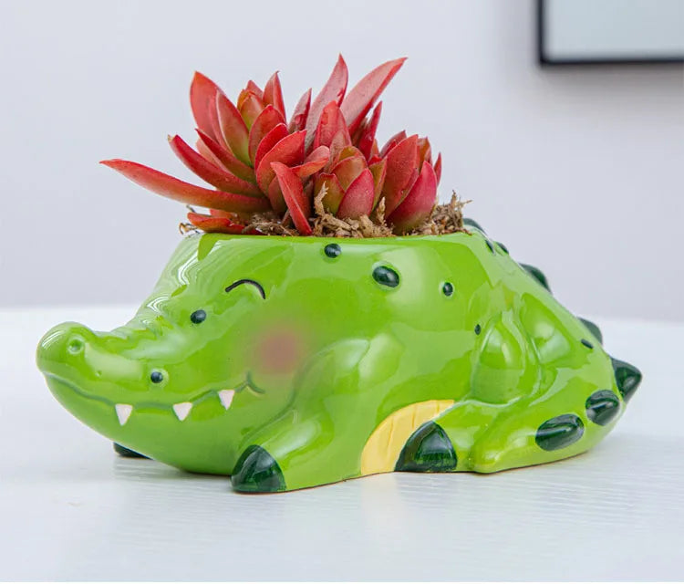 Creative Ceramic Cartoon Vase Cute Animal Panda Cactus Plant Potted Home Gardening Ornaments Ceramic Vase Gift Home Decoration