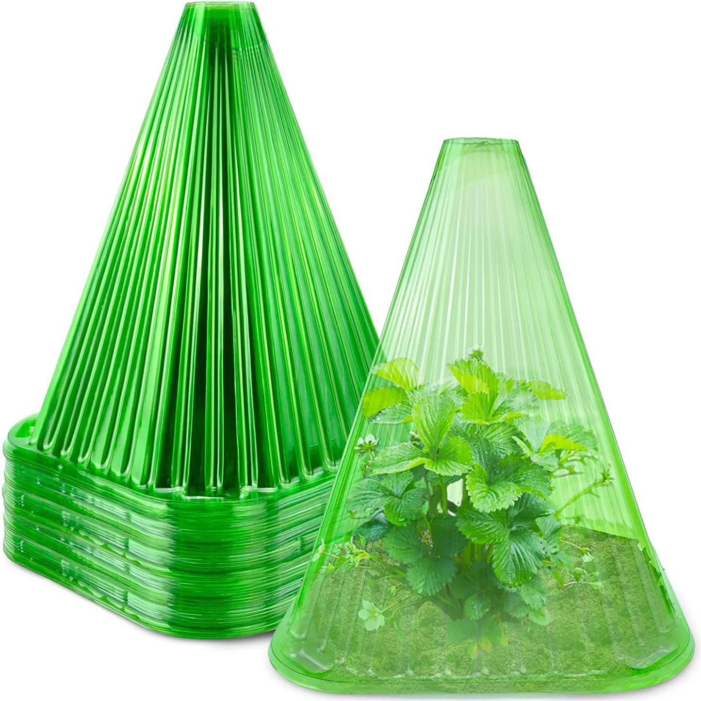 30pcs Growth Box Planting Tent Reusable Square Use Plant Clock Cover To Protect Plants From Bird Frost And Snail Damage Green