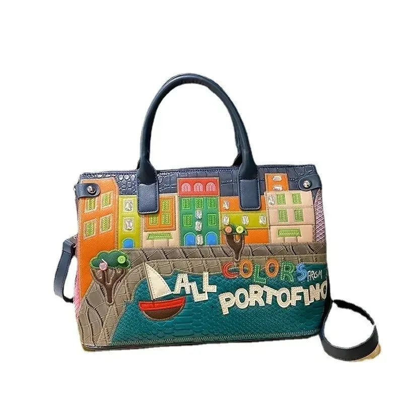High-Quality Women’s Shoulder Bag Fashion.Features creative 3D embroidery design with a youthful, stylish look. Versatile crossbody bag perfect for everyday wear.