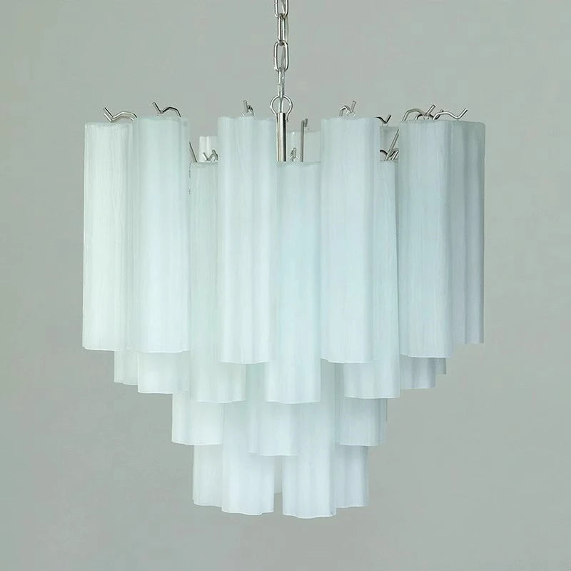 Art Deco Stained Glass Tube Chandelier – Luxury Ceiling Pendant Light Elegant lighting fixture perfect for kitchen islands, dining rooms, or any upscale interior space. Adds a touch of sophistication and style.