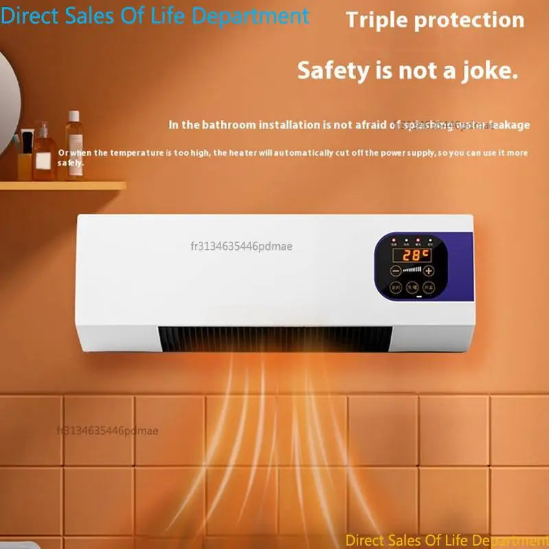 2000W Small Room Air Conditioner Cooling Fan 3 Gears Temperature Adjustable Wall Air Cooler With Remote Control Electric Heater