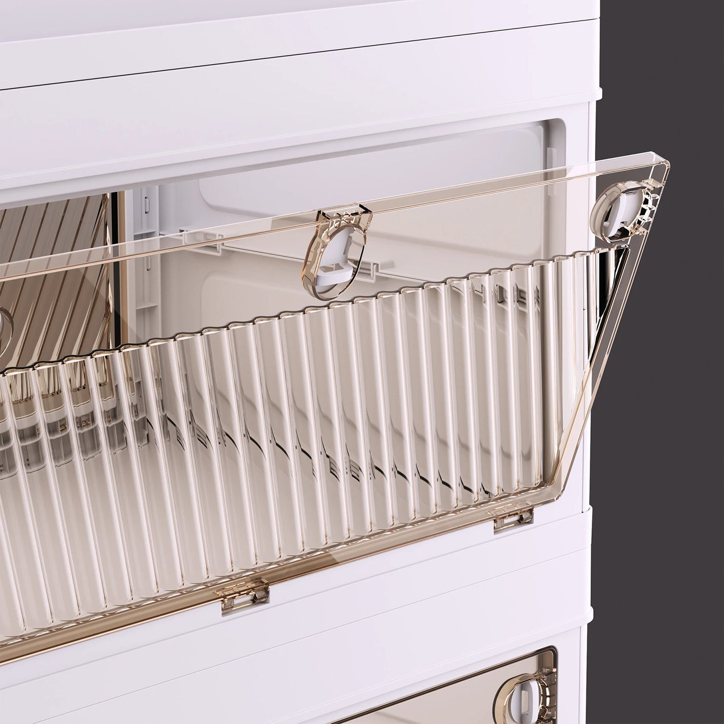 1/2/3/4/5 Layer Folding Storage Cabinet Storages Cabinet Waterproof Dustproof With Swivel Wheel Kitchen Bedroom Living Room