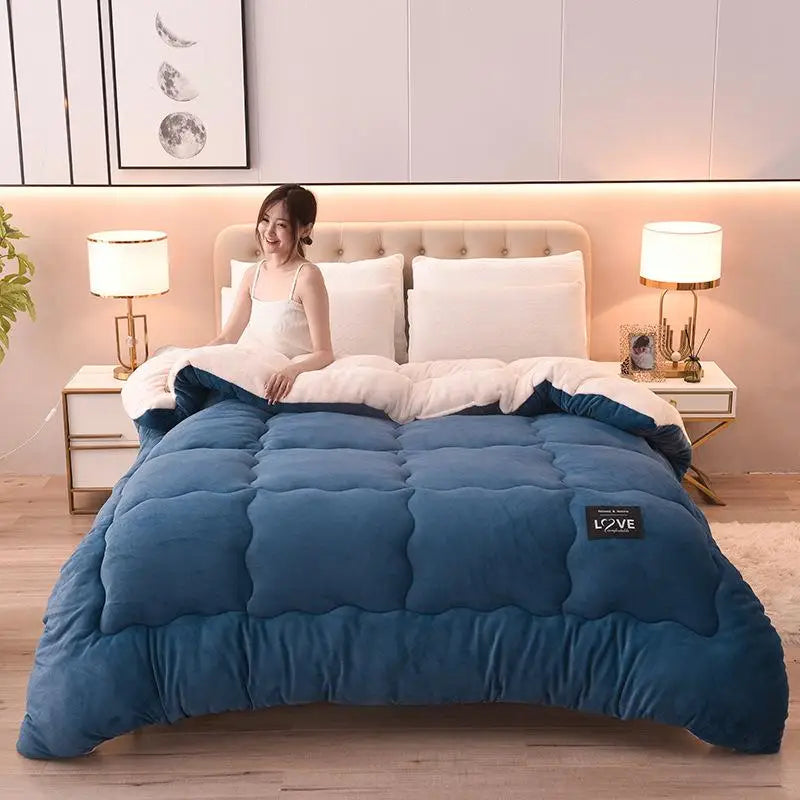 New Milk Cashmere Lamb Wool Winter Quilt Comforters Spring and Autumn Quilt 1Pc 150/180/200/220cm Soft and Warm