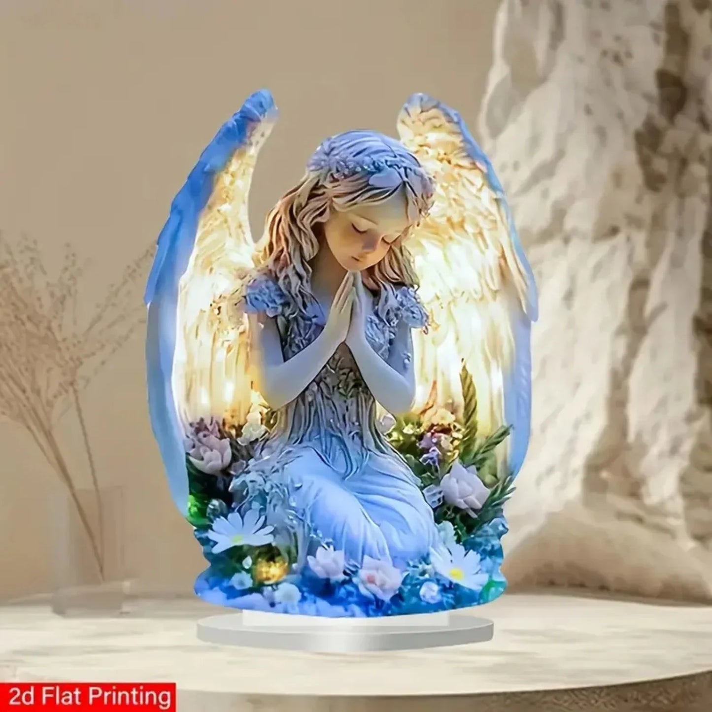 Elegant Wings Fairy Angel Prayer 2D Flat Acrylic Table Decoration ,Home,Office,Cafe,room,Studio,Desktop Ornament