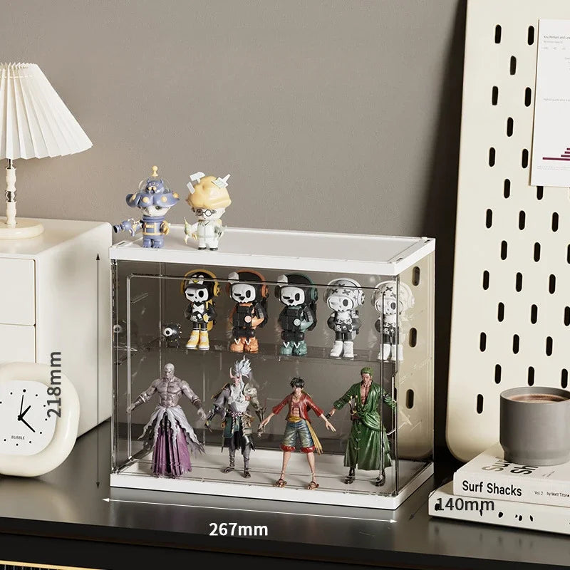 Creative Acrylic Display Cabinet for Blind Box Storage-Premium Transparent Showcase with 360° Visibility Multi-Scene Organizer
