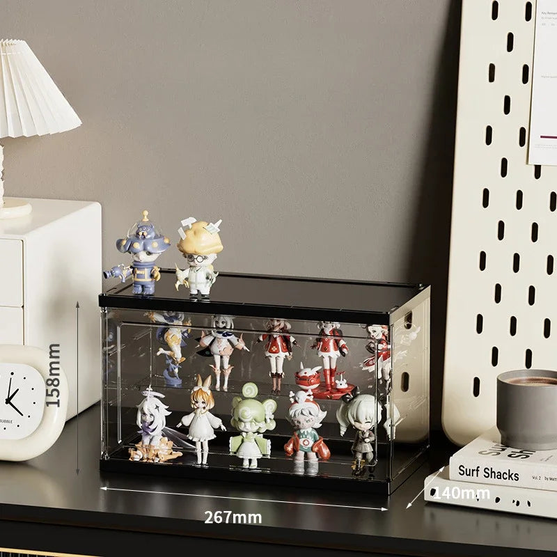 Creative Acrylic Display Cabinet for Blind Box Storage-Premium Transparent Showcase with 360° Visibility Multi-Scene Organizer