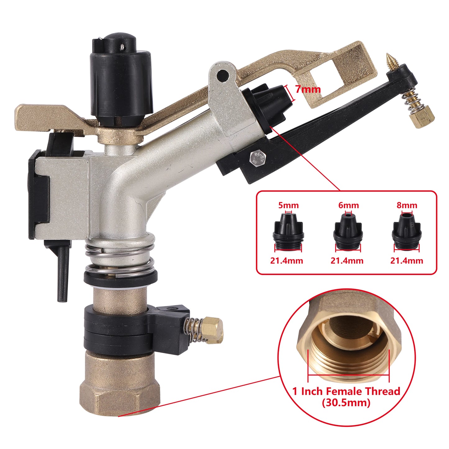 1" 1.5" agricultural spray gun garden irrigation watering sprinkler garden water gun Spray radiu16~29m