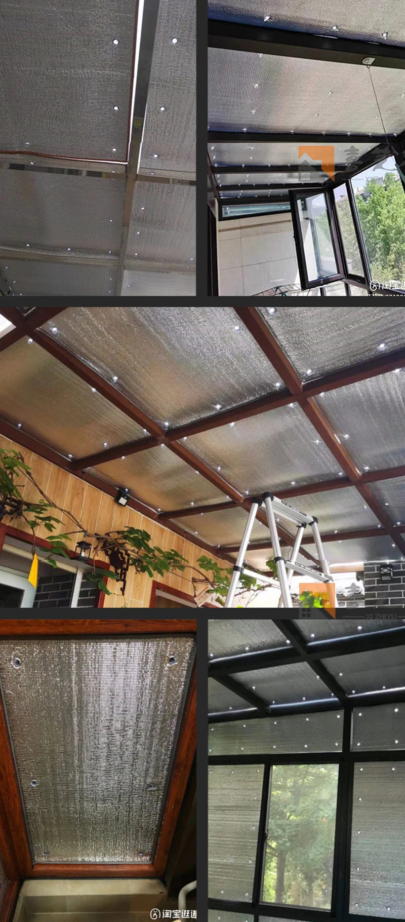 Home Windows Sunshades Anti-UV Aluminum Foil Shading Screen Sunshine Room Shading Board Keep Warm Film Balcony Privacy Pad