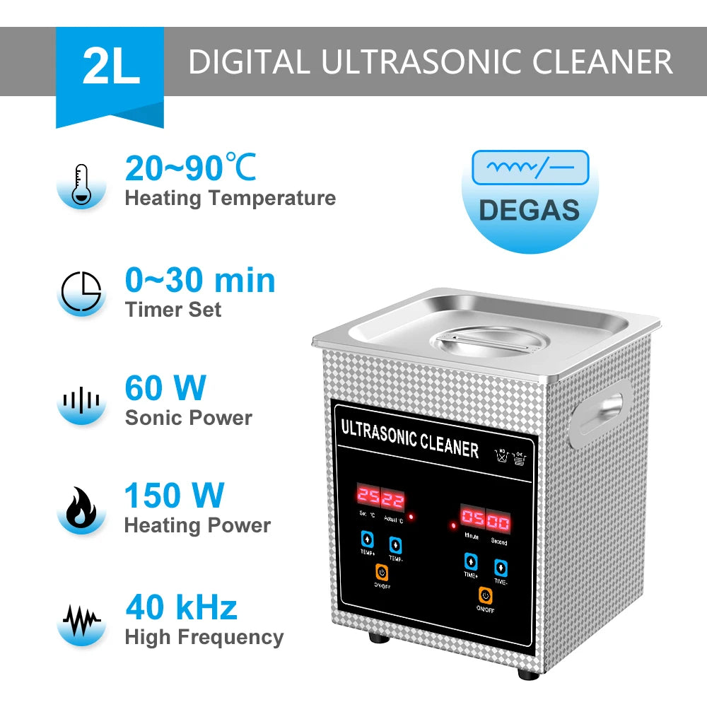 2L 3L 4L 6L 10L 15L 22L 30L Digital Ultrasonic Bath 600W Heater Timer Degas Clean Basket Ultrasound Cleaner Cleaning Tool