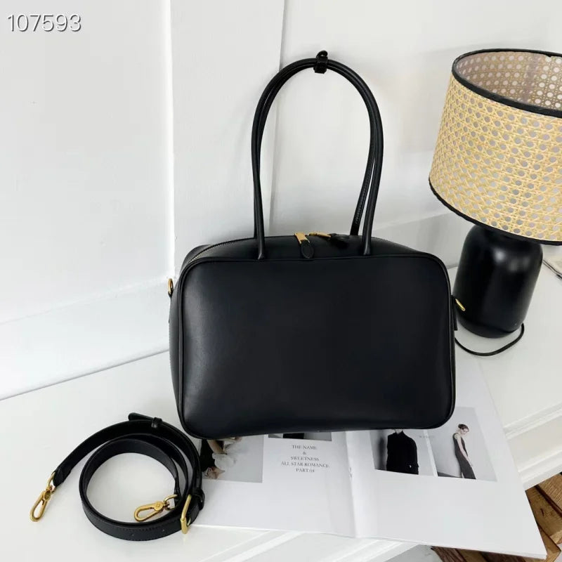 Luxury Genuine Leather Women’s Shoulder Bag Designer-style crossbody made from premium cowhide. Available in black, brown, and coffee colors with a spacious, elegant design for everyday use.