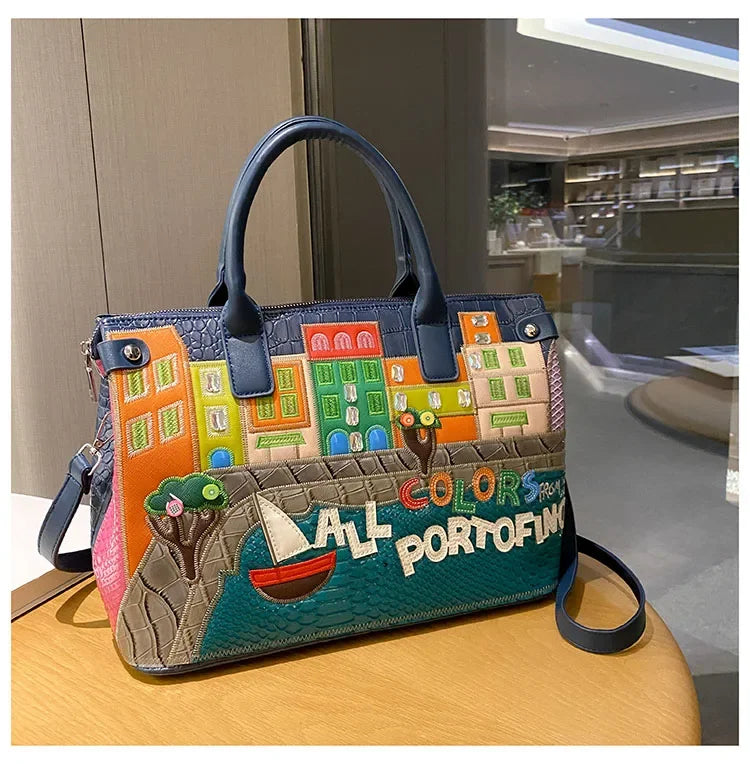 High-Quality Women’s Shoulder Bag Fashion.Features creative 3D embroidery design with a youthful, stylish look. Versatile crossbody bag perfect for everyday wear.