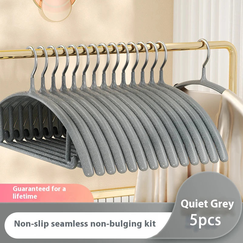 5pcs Nano seamless anti slip clothes hanger stand hanger non marking storage, thick clothing support, anti slip stainless steel