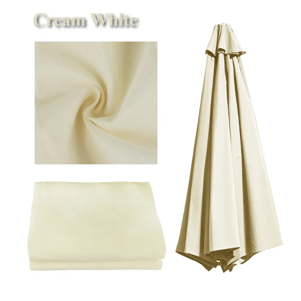 Replaceable Parasol Top Cloth Garden Outdoor Patio Canopy Umbrella Cover Sunshade Garden Canopy UV Protection 2m/2.5m/2.7m/3m