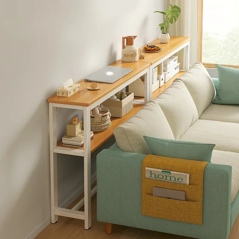 Rear Sofa Gap Table Narrow Side Table Multi-functional Living Room Long Partition Rack Bed Tail Storage Space-Saving Furniture