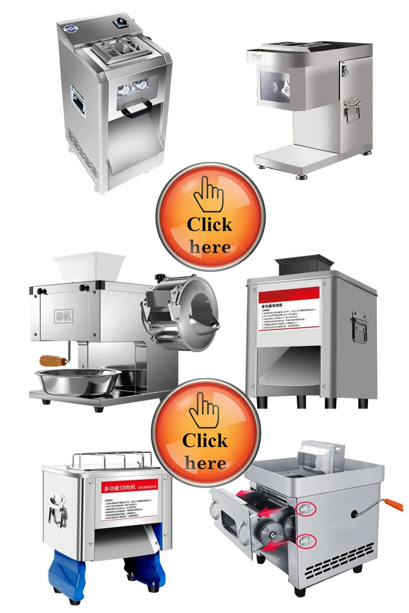 Meat Slicer Commercial Stainless Steel Meat Slicing Machine Meat Shredded Diced Machine 110V 220V